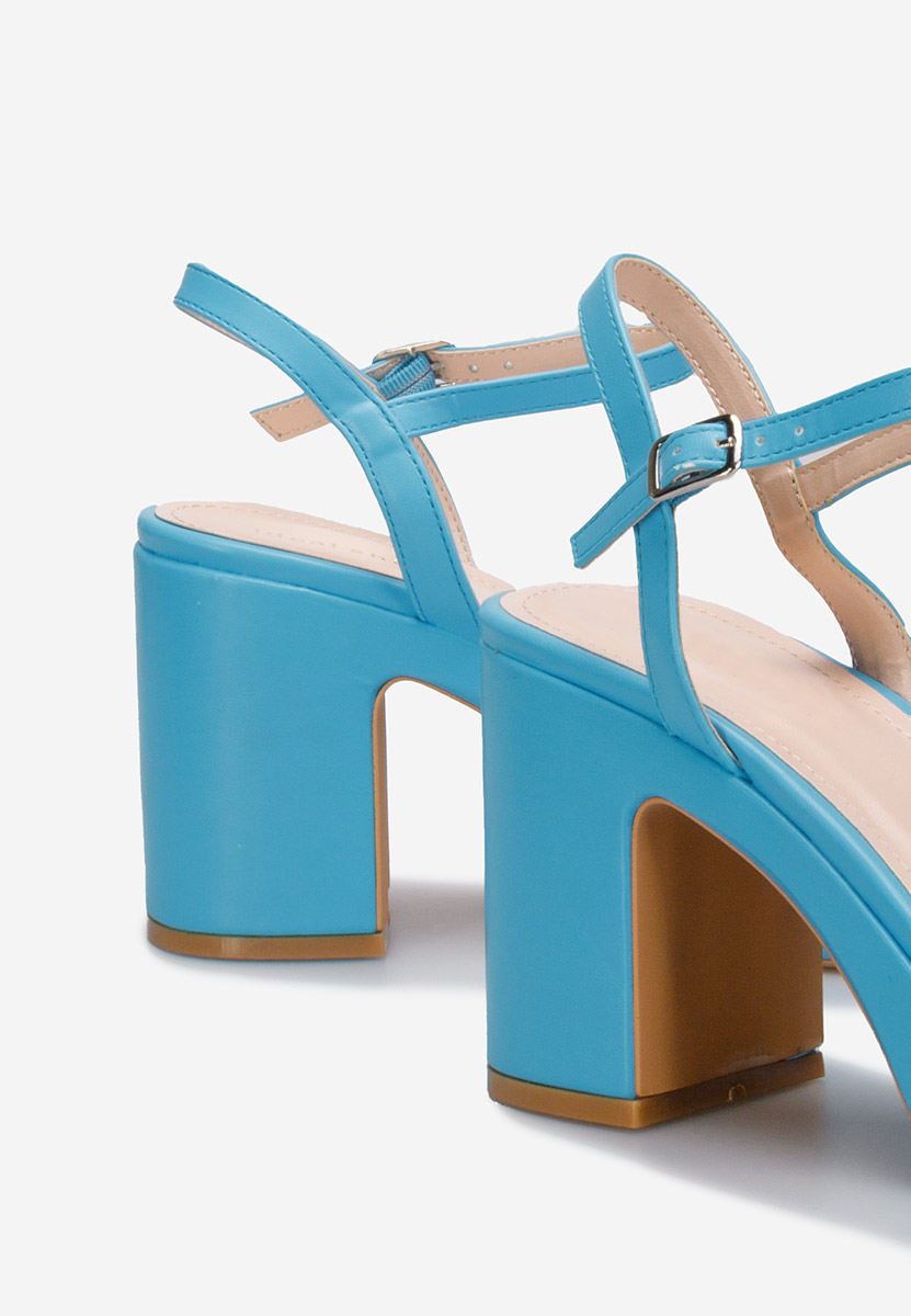 Πέδιλα με χοντρο τακουνι Salsama μπλε