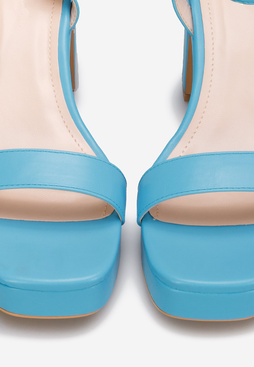 Πέδιλα με χοντρο τακουνι Salsama μπλε