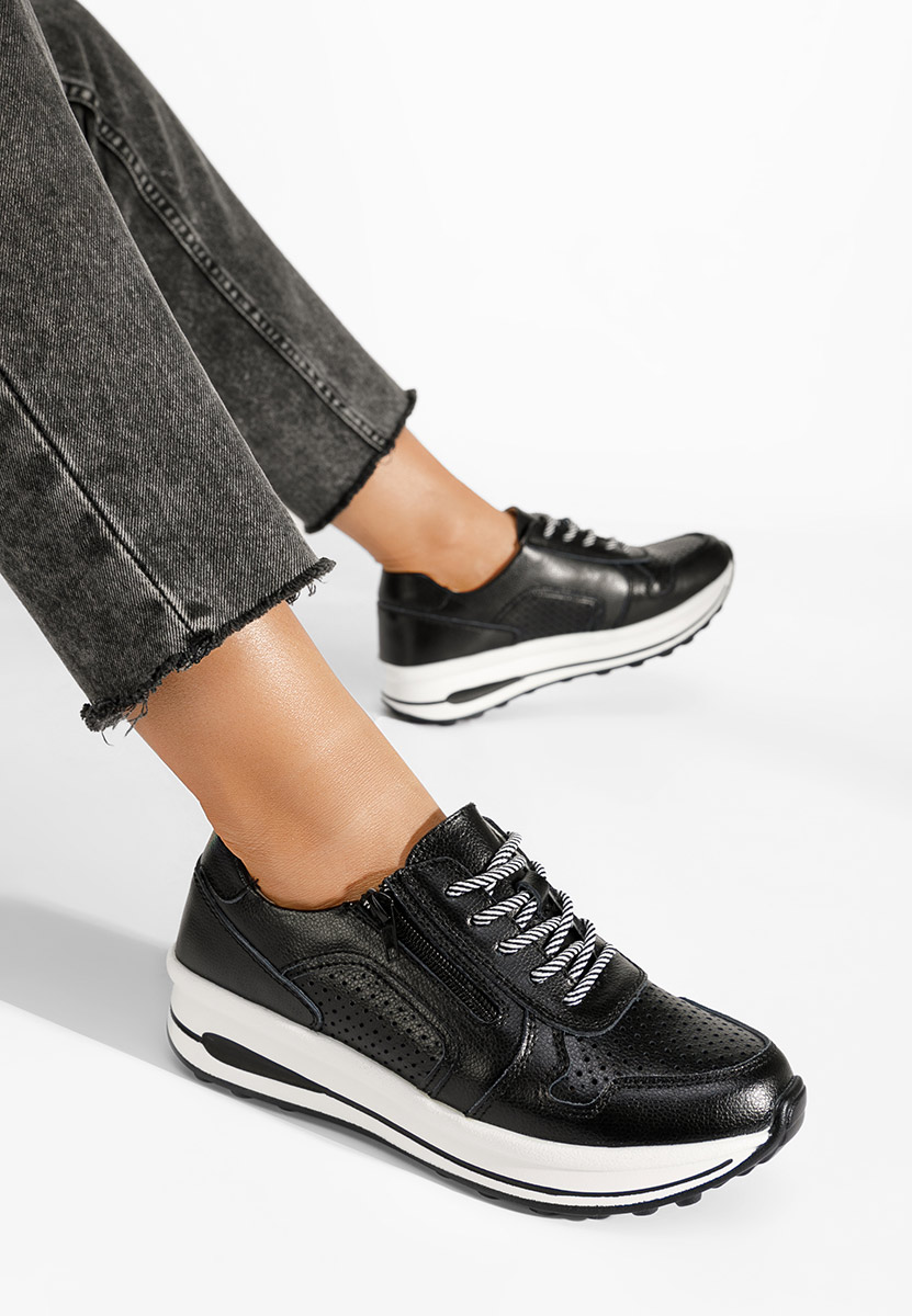 Sneakers γυναικεια δερματινα Cidra μαύρα