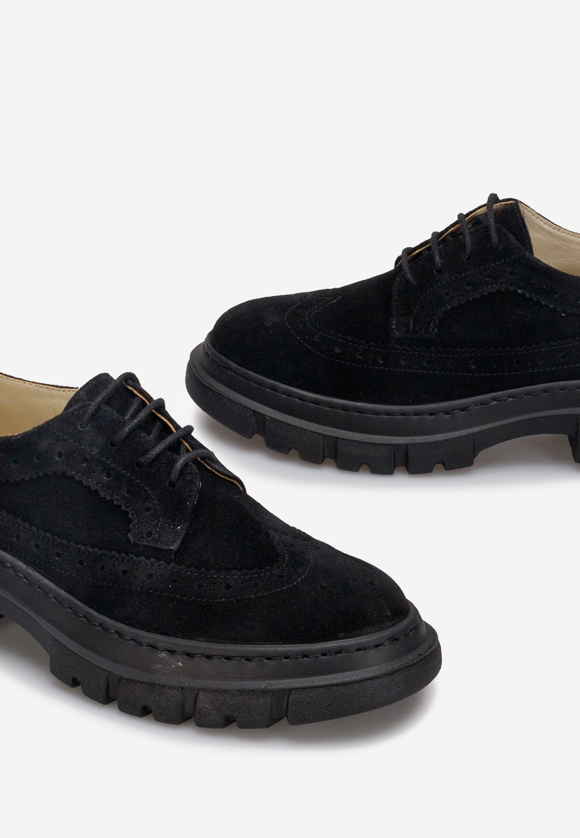 Oxford δερμάτινα γυναικεια Henise μαύρα