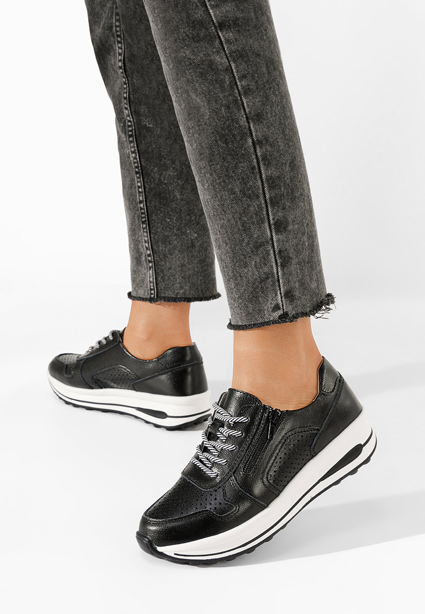 Sneakers γυναικεια δερματινα Cidra μαύρα