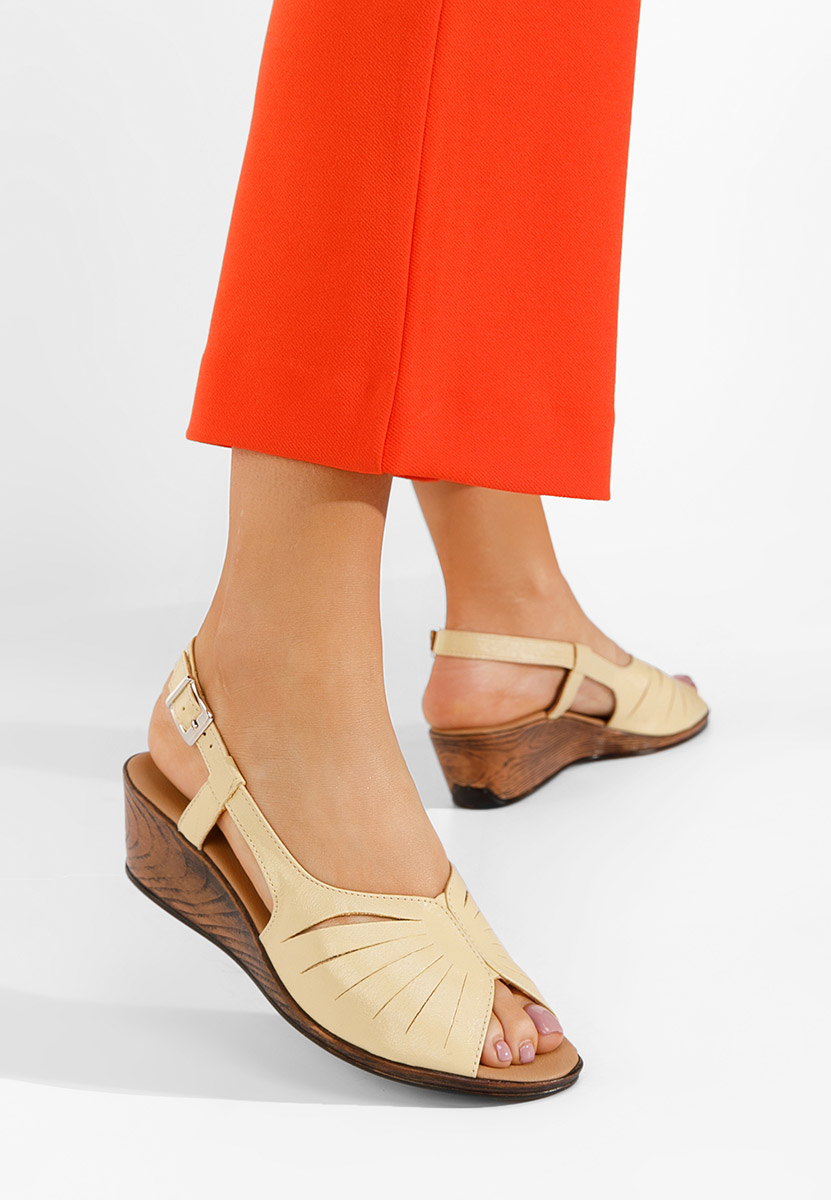 Σανδάλια δερματινα Lovara Κιτρινα