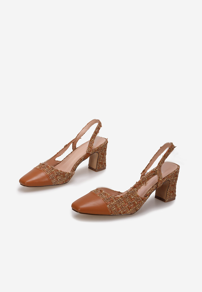 Γόβες slingback Brieta καφε