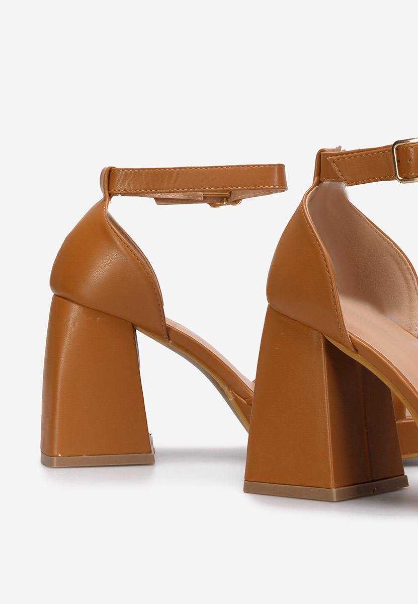 Πέδιλα με χοντρο τακουνι Alexaria V2 ταμπά