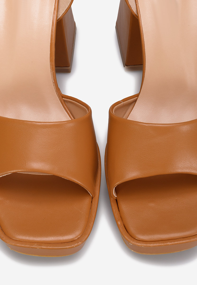 Πέδιλα με χοντρο τακουνι Alexaria V2 ταμπά