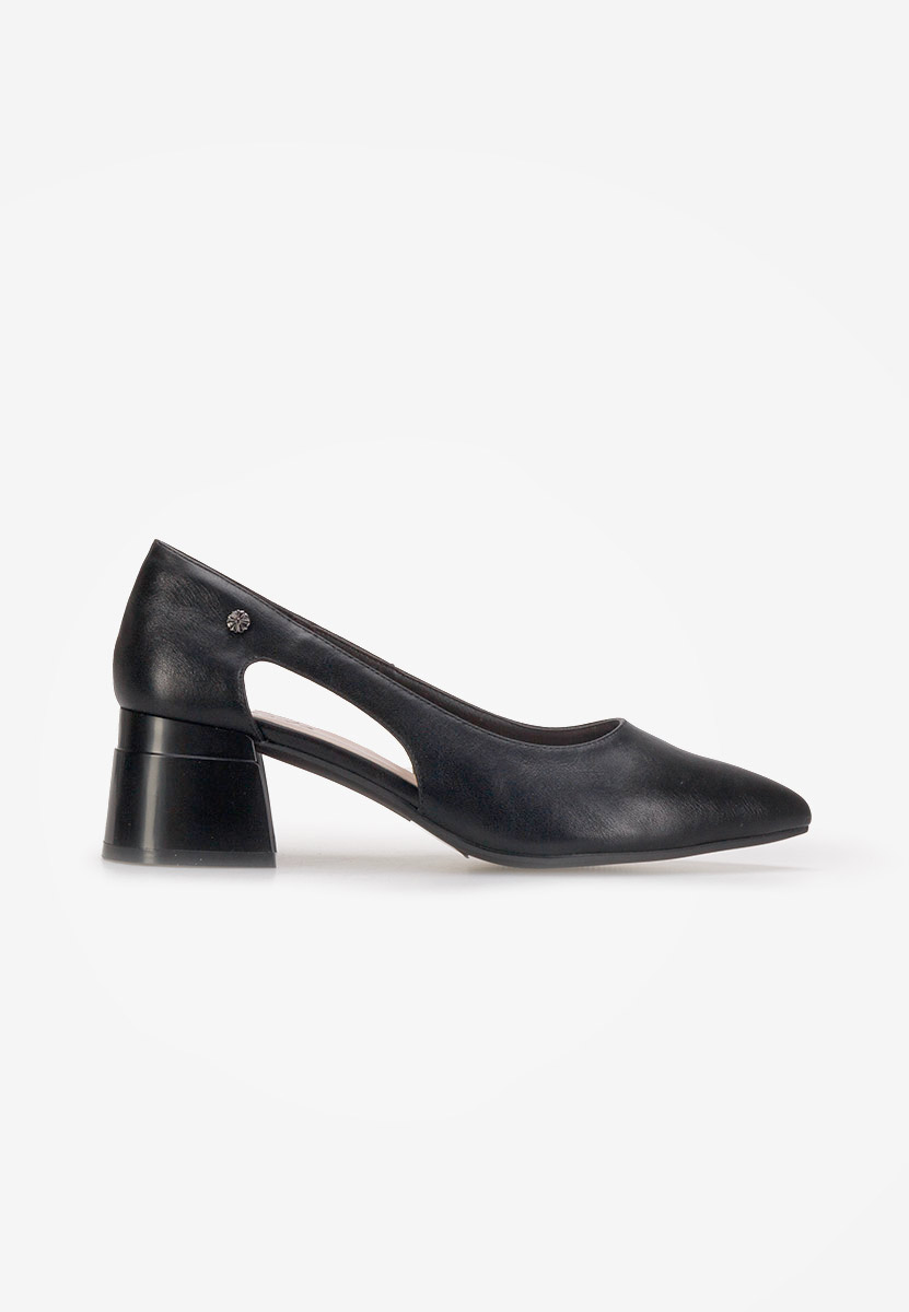 Γόβες με χοντρό τακούνι Peka μαύρα