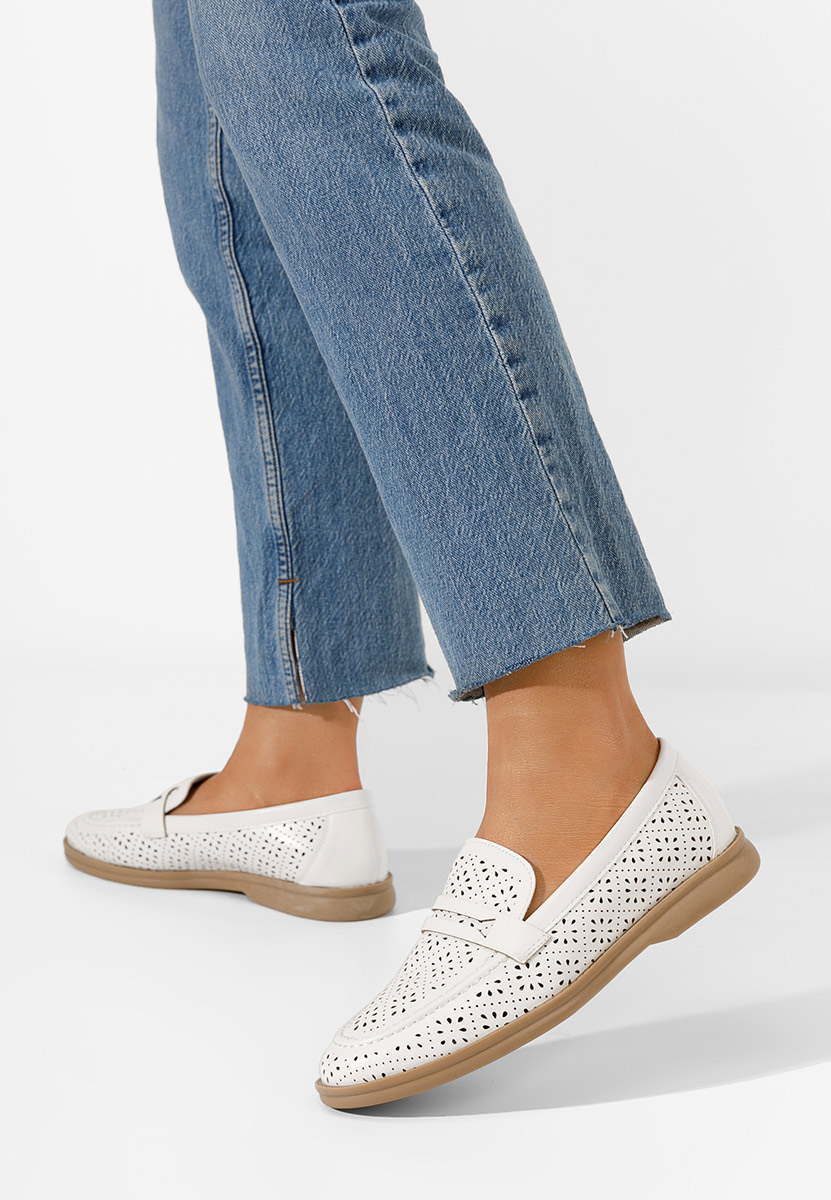 Μοκασίνια  γυναικεια Valtera λευκά