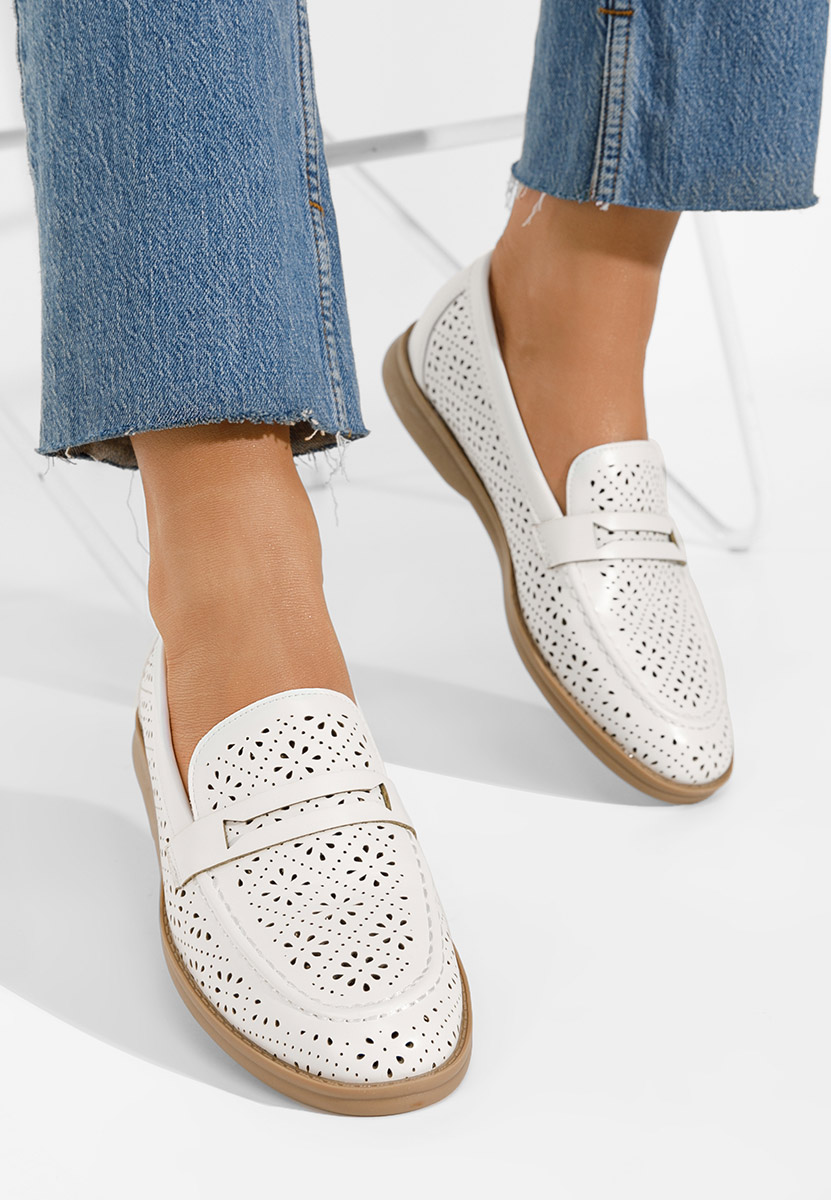 Μοκασίνια  γυναικεια Valtera λευκά