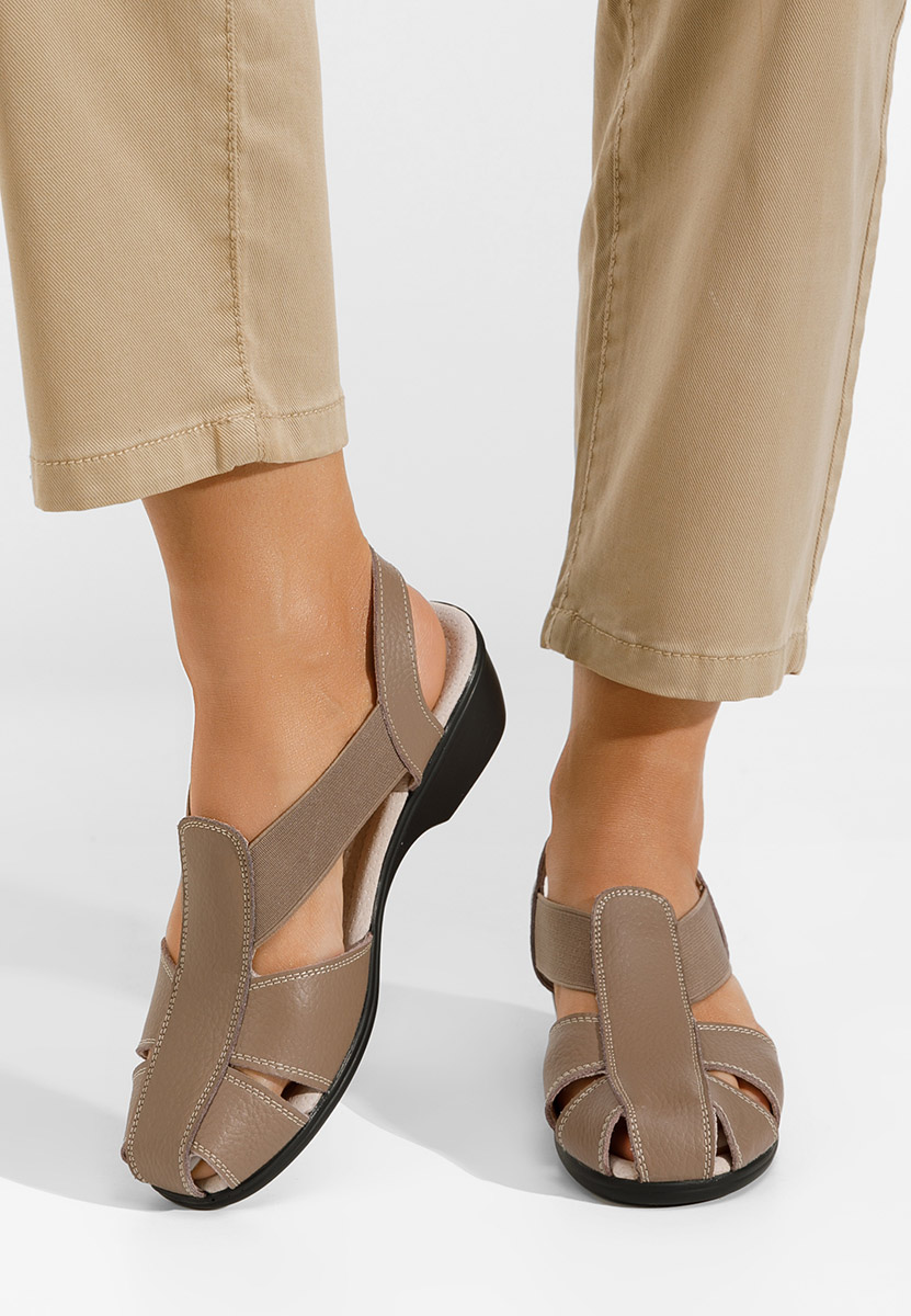 γυναικεια πεδιλα με χαμηλο τακουνι Melona V4 χακι