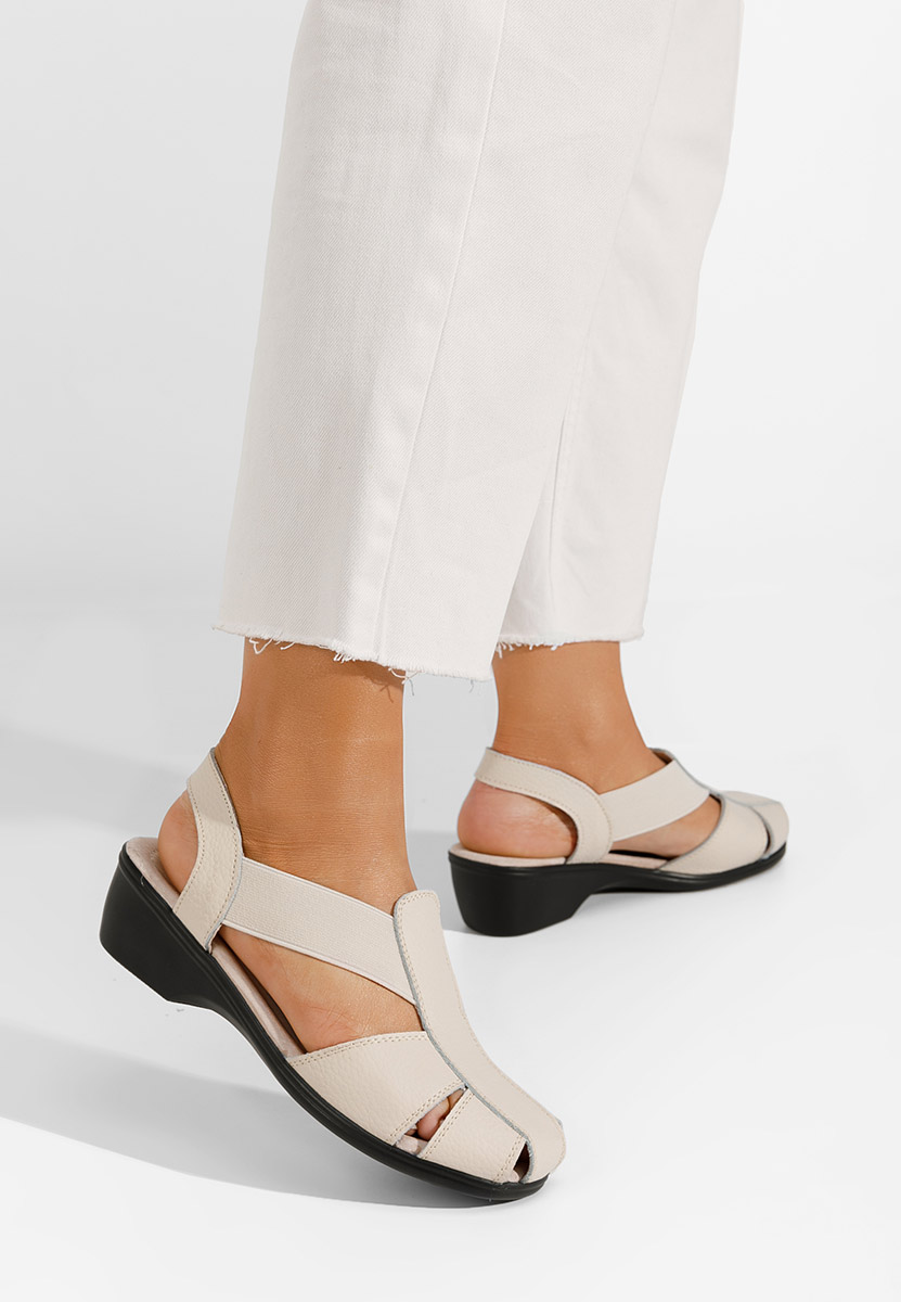 Σανδάλια δερματινα Melona V4 μπεζ