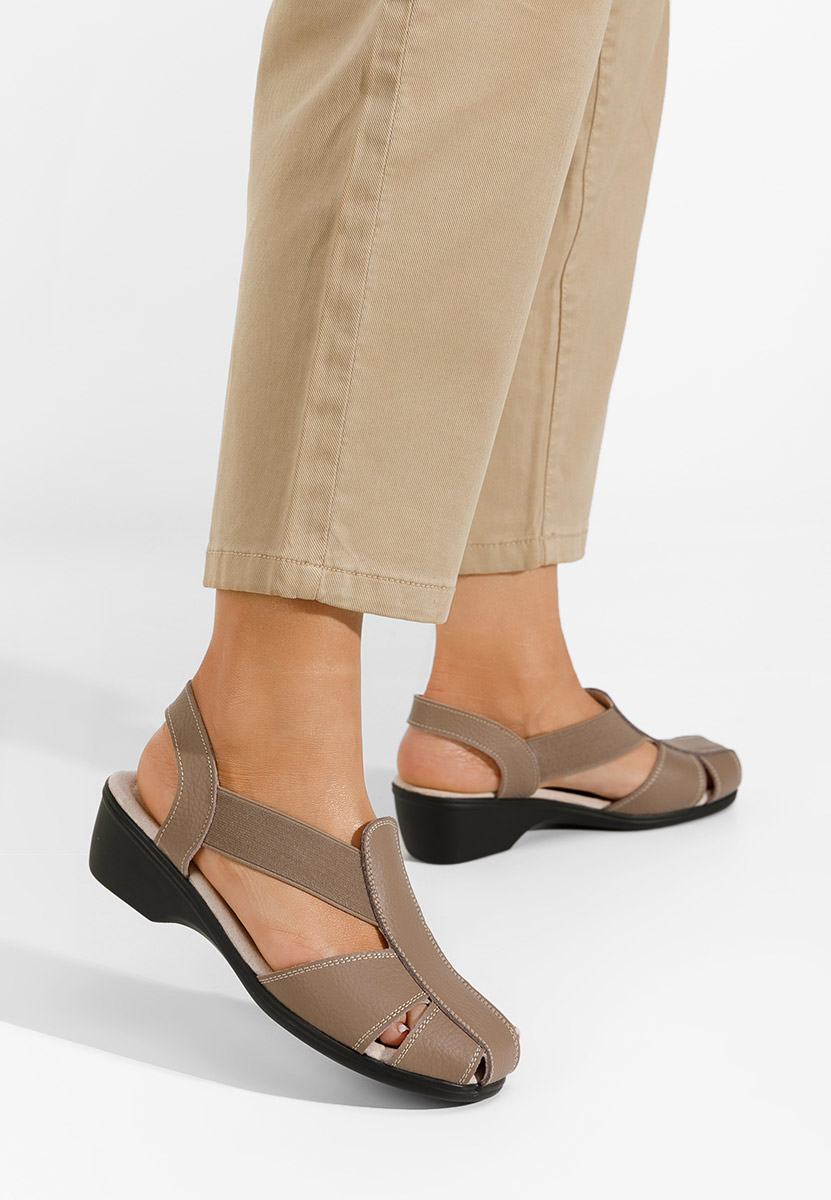 γυναικεια πεδιλα με χαμηλο τακουνι Melona V4 χακι