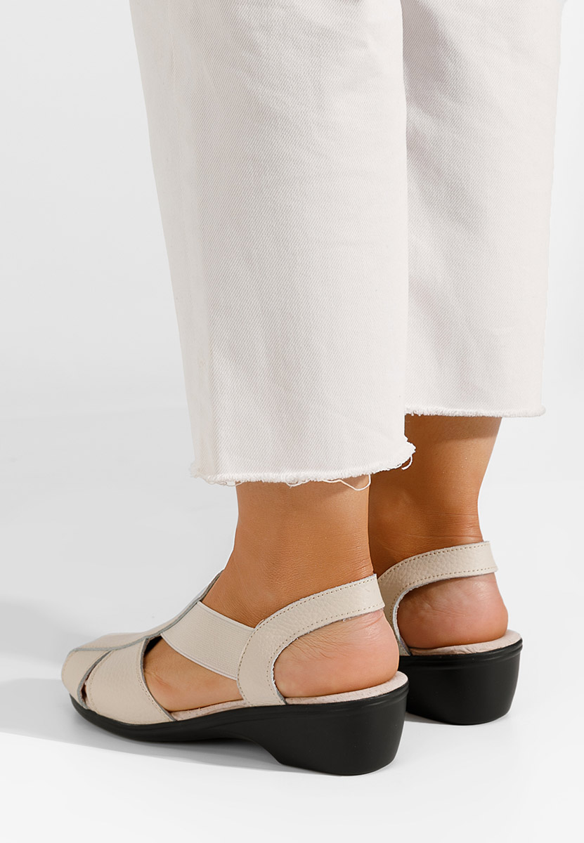 Σανδάλια δερματινα Melona V4 μπεζ