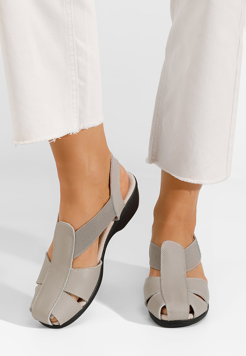 γυναικεια πεδιλα με χαμηλο τακουνι Melona V4 γκρι