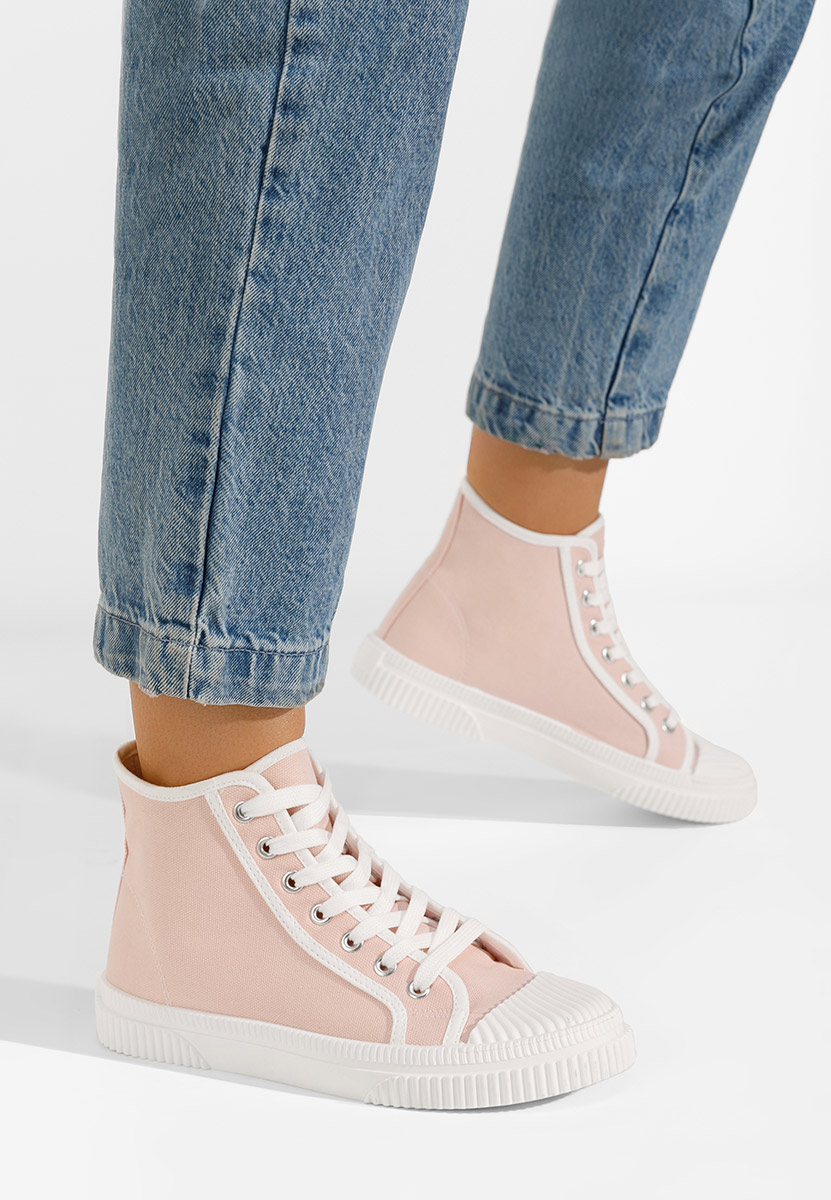 Γυναικεία sneakers αστραγάλο ροζ Caneiro