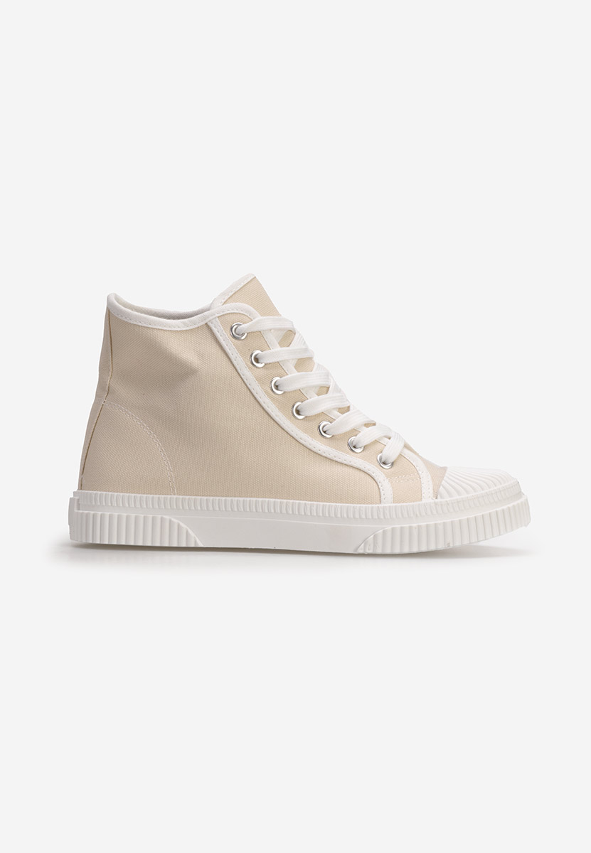 Γυναικεία sneakers αστραγάλο μπεζ Caneiro