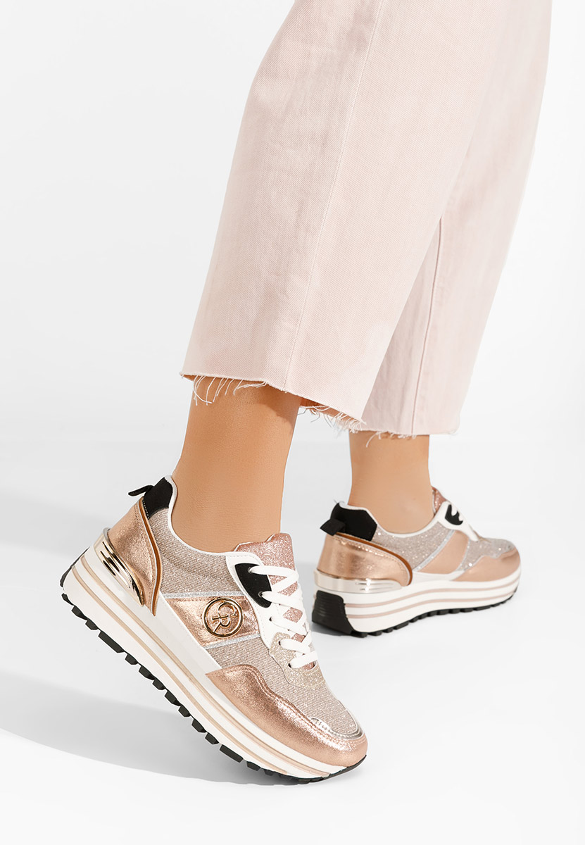 Sneakers με πλατφόρμα Lamisia champagne