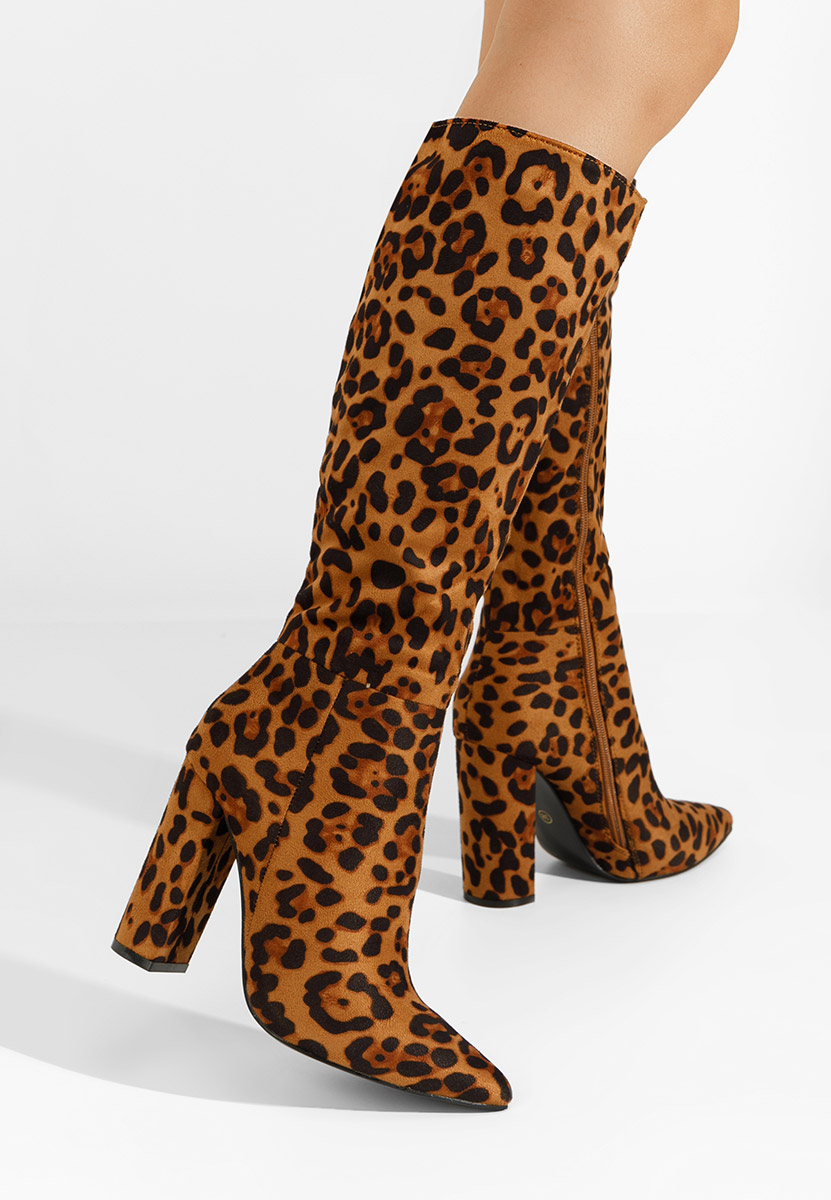 Μπότες με Τακούνι Zentha λεοπαρ