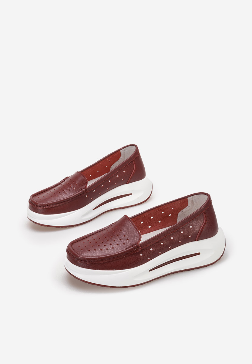 Μοκασίνια γυναικεια δερματινα Laurea μπορντό