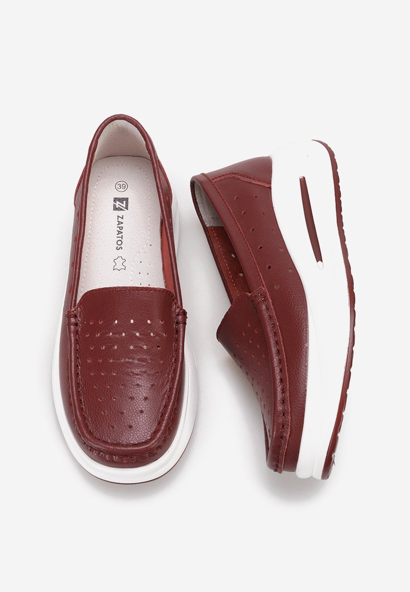 Μοκασίνια γυναικεια δερματινα Laurea μπορντό
