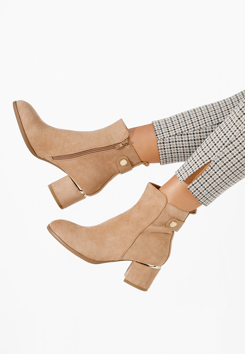 Μποτάκια με χοντρό τακούνι Sikora Χακι