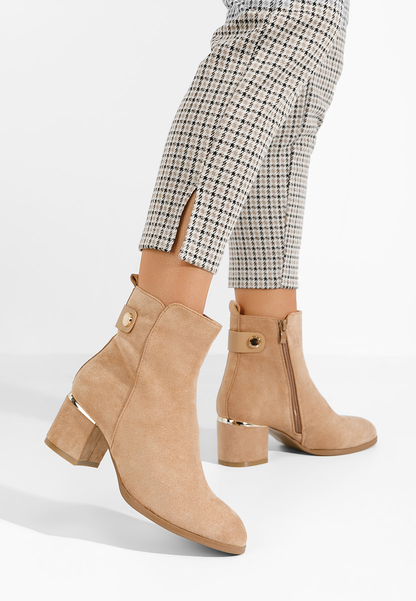 Μποτάκια με χοντρό τακούνι Sikora Χακι