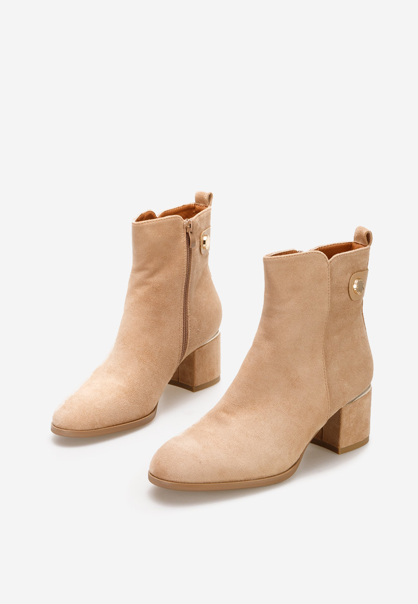 Μποτάκια με χοντρό τακούνι Sikora Χακι