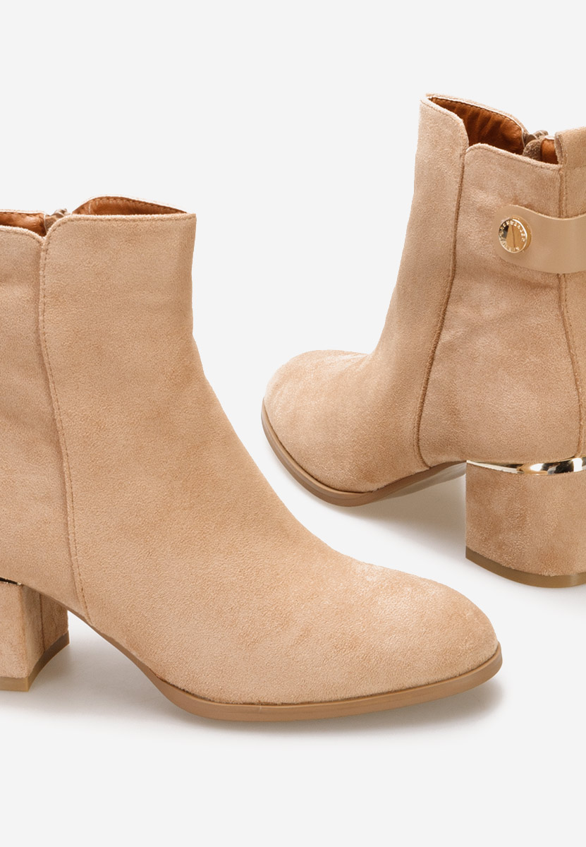 Μποτάκια με χοντρό τακούνι Sikora Χακι