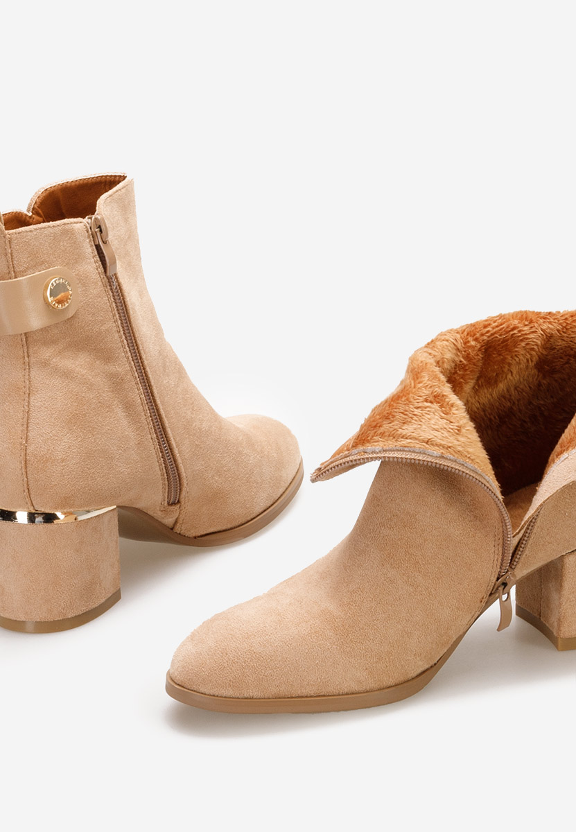 Μποτάκια με χοντρό τακούνι Sikora Χακι