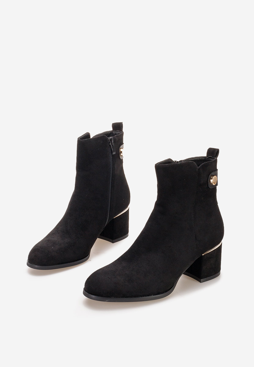 Μποτάκια με χοντρό τακούνι Sikora Μαύρα