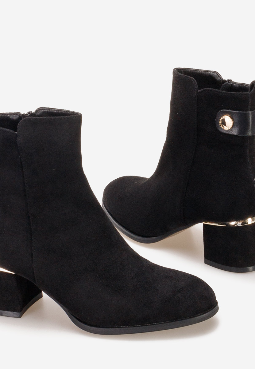 Μποτάκια με χοντρό τακούνι Sikora Μαύρα