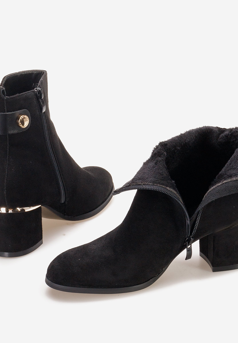 Μποτάκια με χοντρό τακούνι Sikora Μαύρα