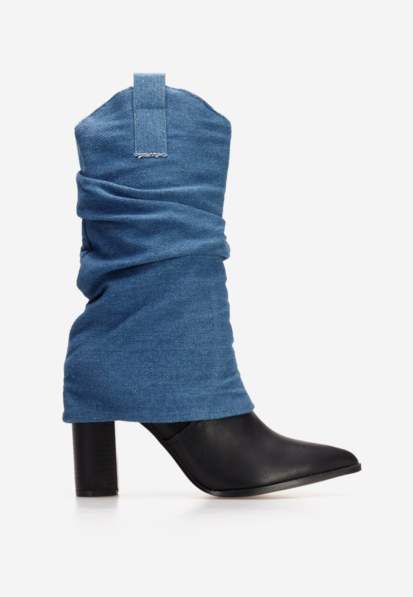 Μπότες με χοντρό τακούνι Verta μπλε