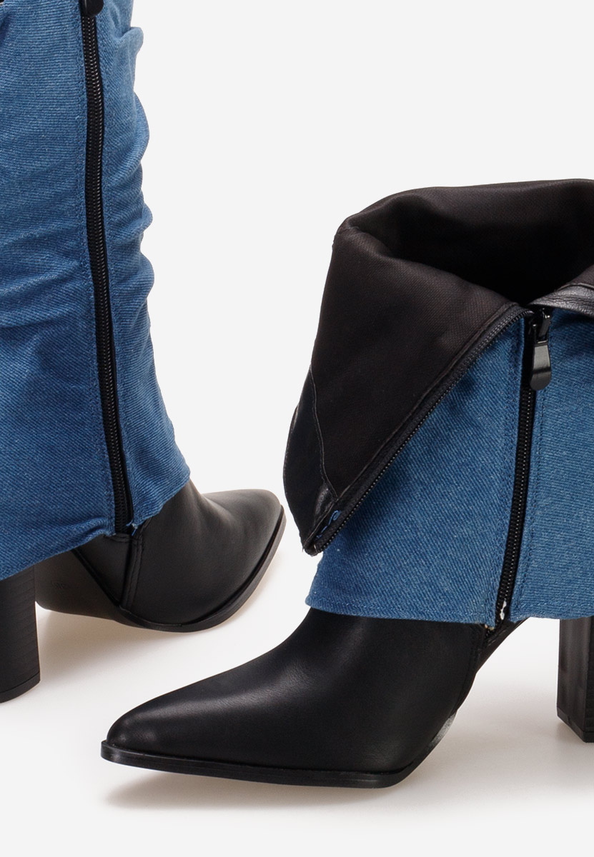 Μπότες με χοντρό τακούνι Verta μπλε