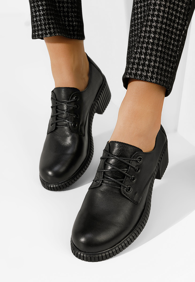 Γόβες με κορδόνια Roanne μαύρα