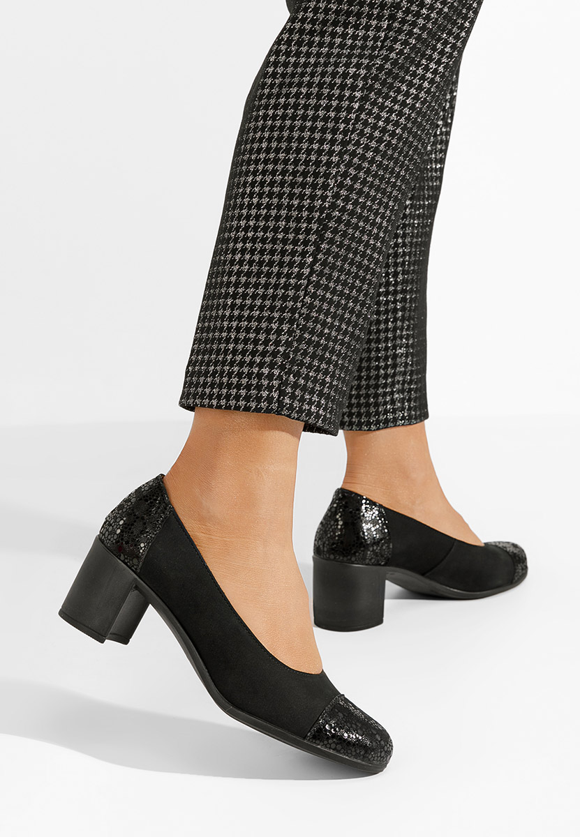 Γόβες με χοντρό τακούνι Judy V2 μαύρα