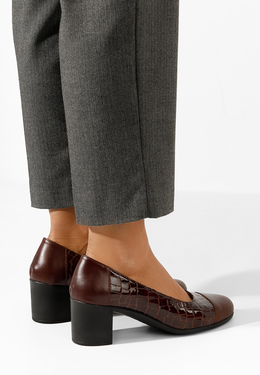 Γόβες με χοντρό τακούνι Judy V3 καφε