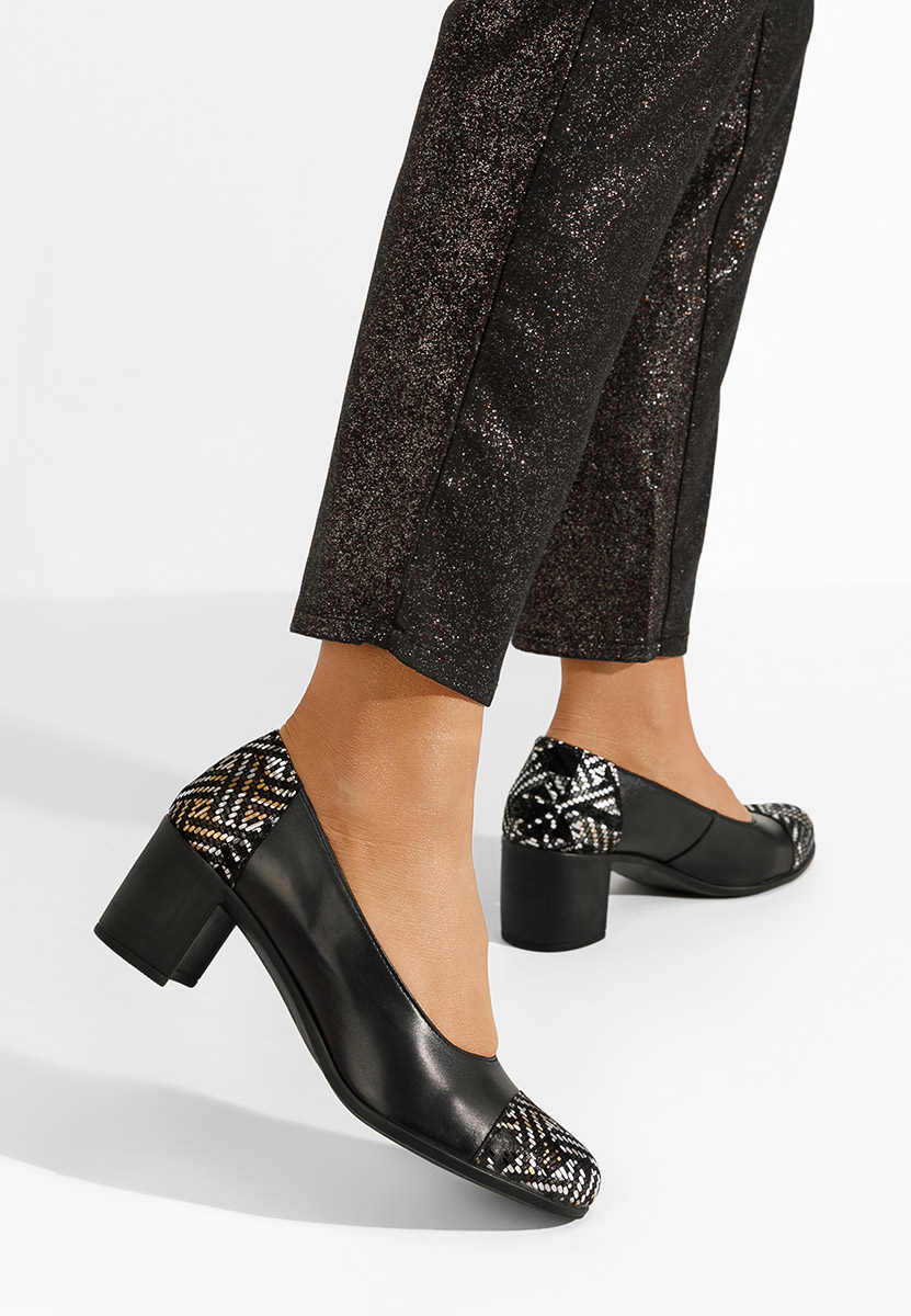 Γόβες με χοντρό τακούνι Judy V7 μαύρα