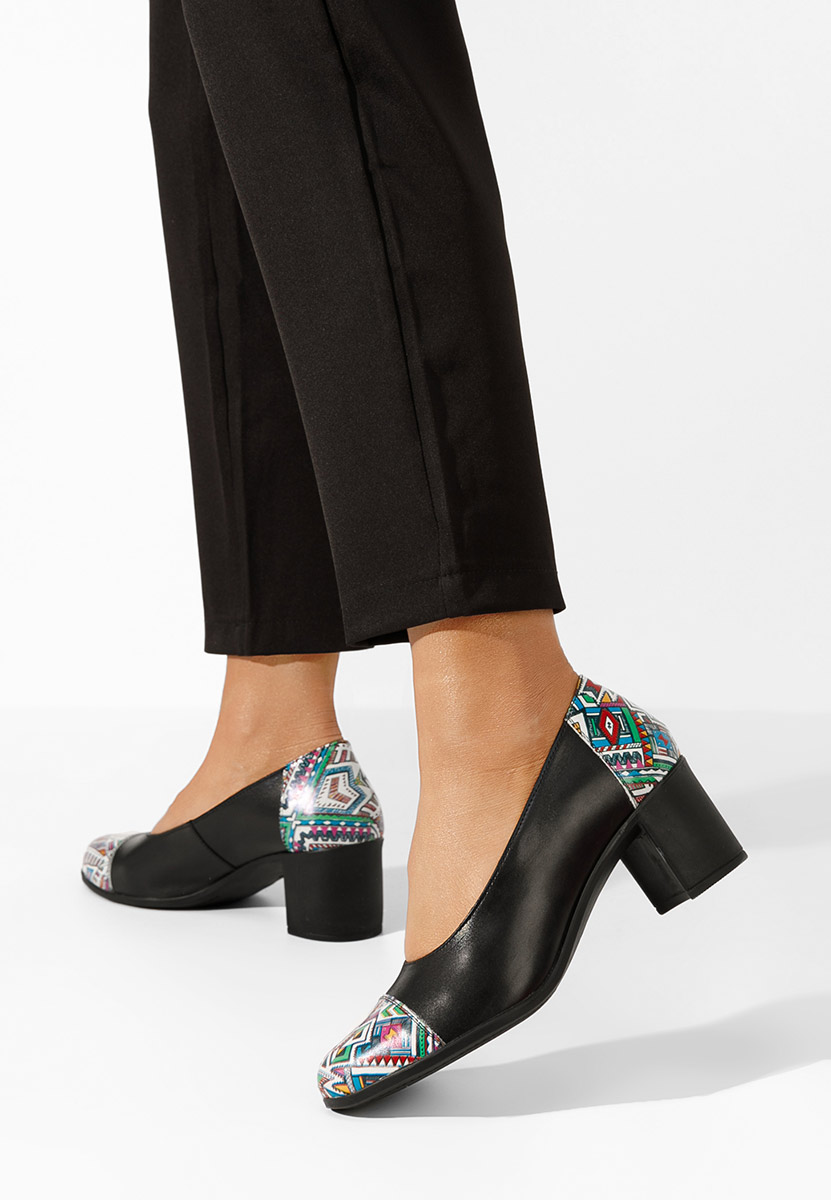 Γόβες με χοντρό τακούνι Judy V6 μαύρα