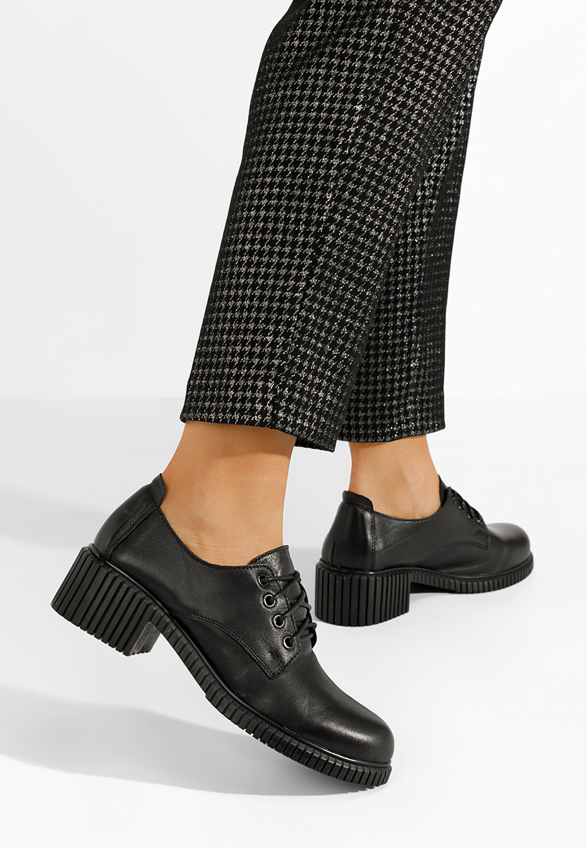 Γόβες με κορδόνια Roanne μαύρα