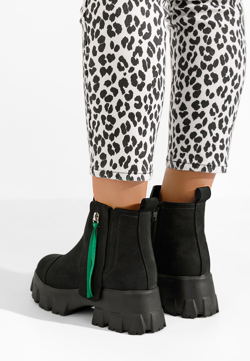 Γυναικεία δερμάτινα μποτάκια Endless V2 Μαύρα