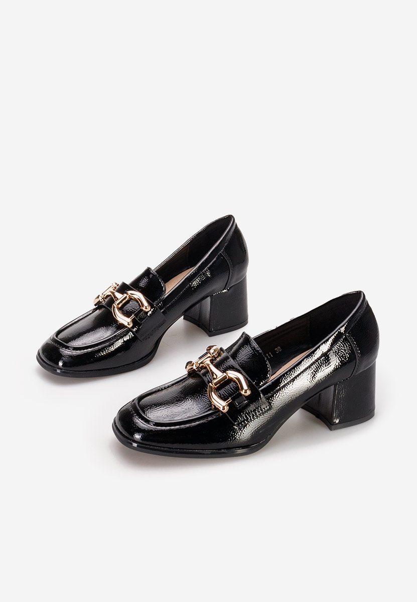 Loafers γυναικεια με τακουνι Alyla μαύρα