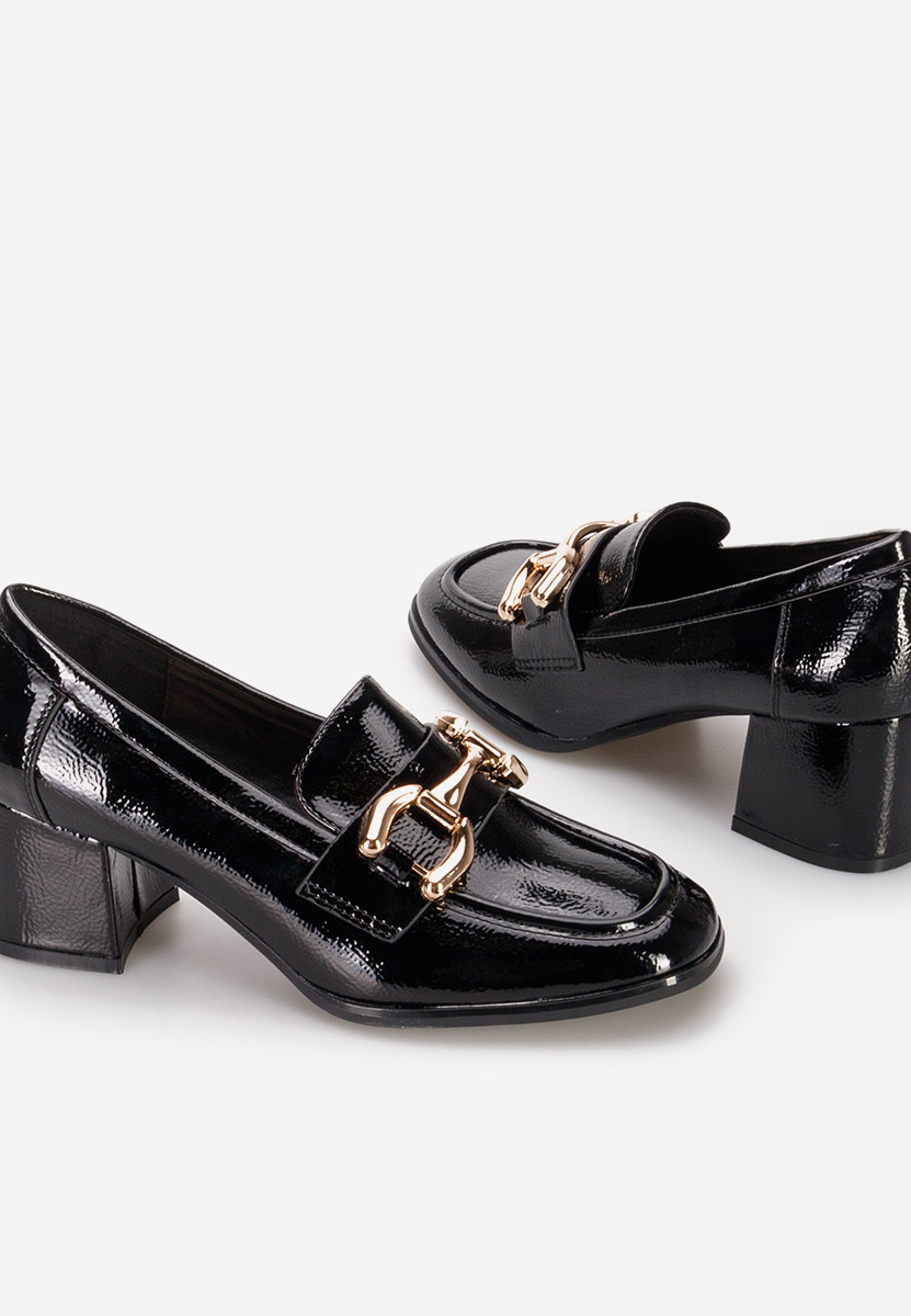 Loafers γυναικεια με τακουνι Alyla μαύρα