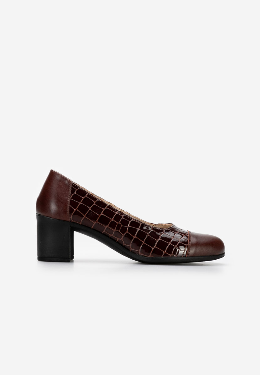 Γόβες με χοντρό τακούνι Judy V3 καφε