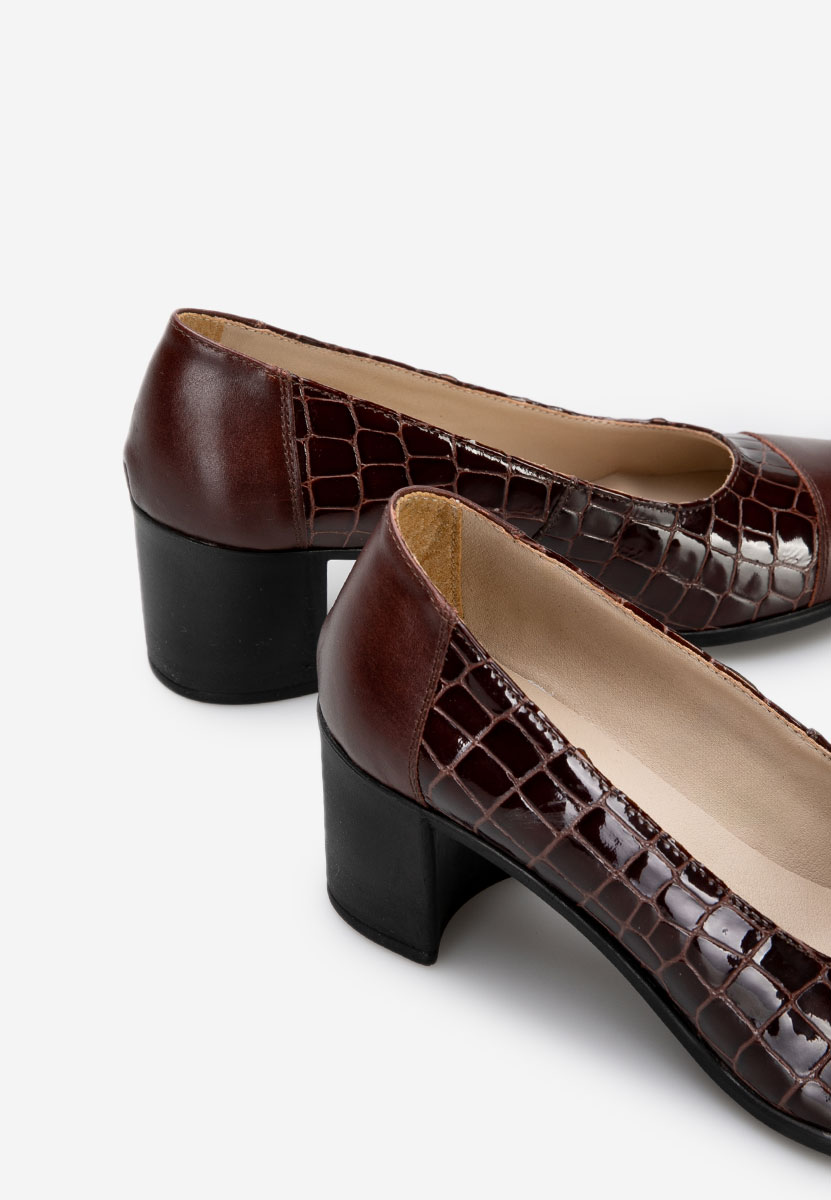 Γόβες με χοντρό τακούνι Judy V3 καφε