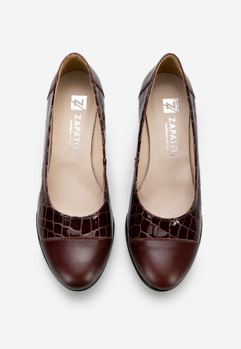 Γόβες με χοντρό τακούνι Judy V3 καφε