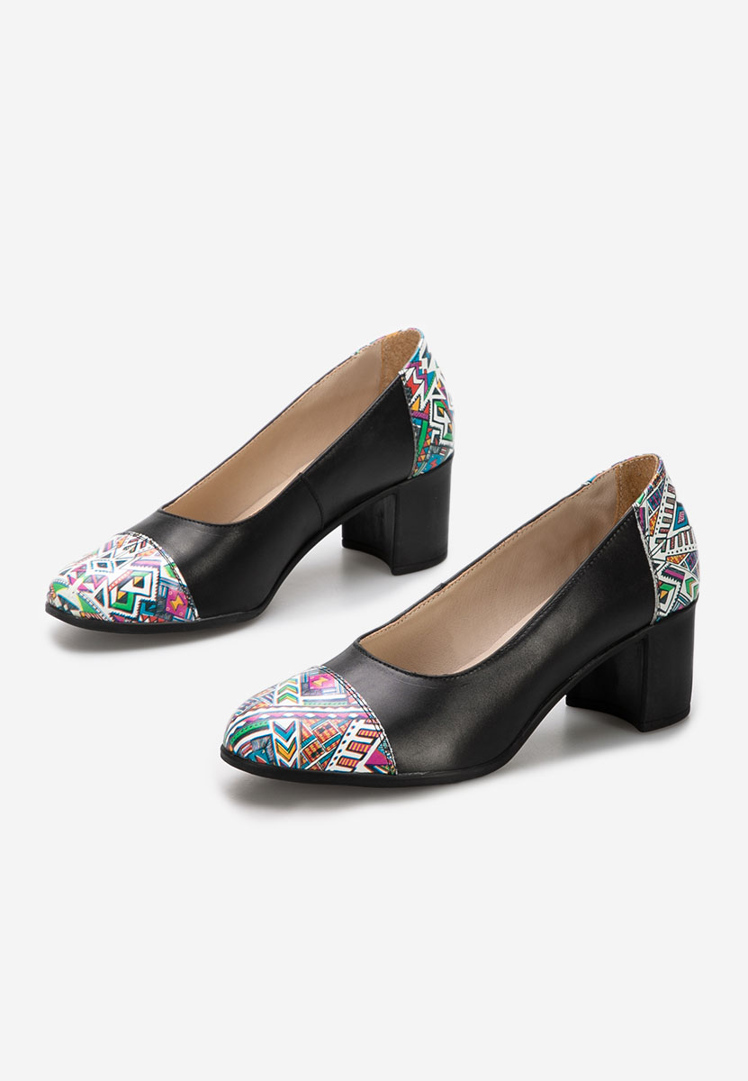 Γόβες με χοντρό τακούνι Judy V6 μαύρα