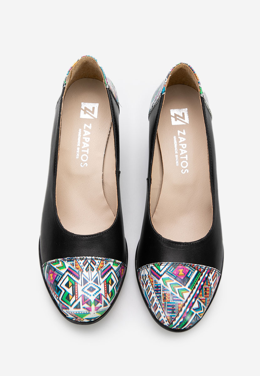 Γόβες με χοντρό τακούνι Judy V6 μαύρα