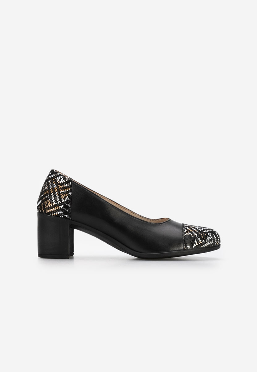 Γόβες με χοντρό τακούνι Judy V7 μαύρα