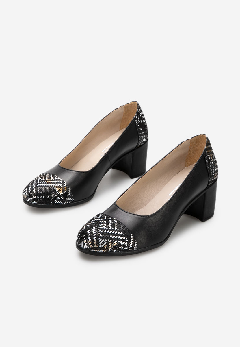 Γόβες με χοντρό τακούνι Judy V7 μαύρα