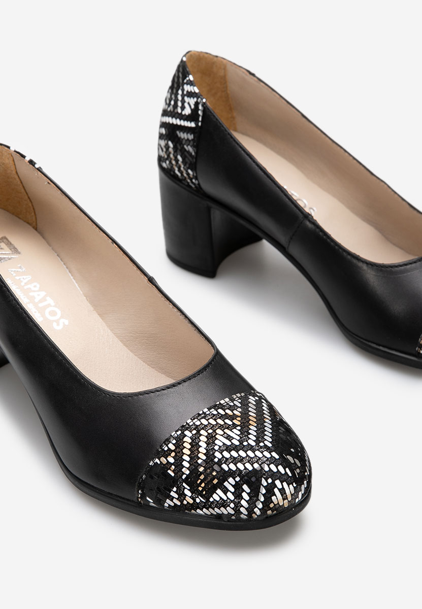 Γόβες με χοντρό τακούνι Judy V7 μαύρα